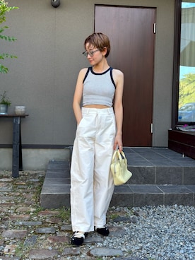 「A.D.S.R.（エーディーエスアール）の＜A.D.S.R.＞JIL サングラス（サングラス）」を使った、mikkoさん（レディース・161cm）の夏コーディネート