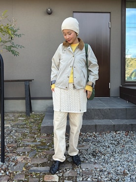 「GU（ジーユー）のアイテム（帽子）」を使った、mikkoさん（レディース・161cm）の冬コーディネート