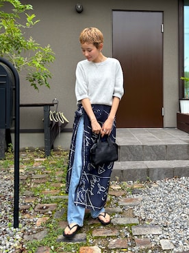 「アイテム（イヤリング）」を使った、mikkoさん（レディース・161cm）の夏コーディネート