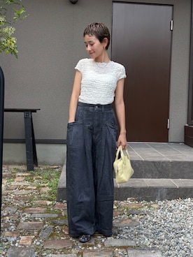 「アイテム（イヤリング）」を使った、mikkoさん（レディース・161cm）の夏コーディネート