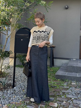 「アイテム（サンダル）」を使った、mikkoさん（レディース・161cm）の秋コーディネート