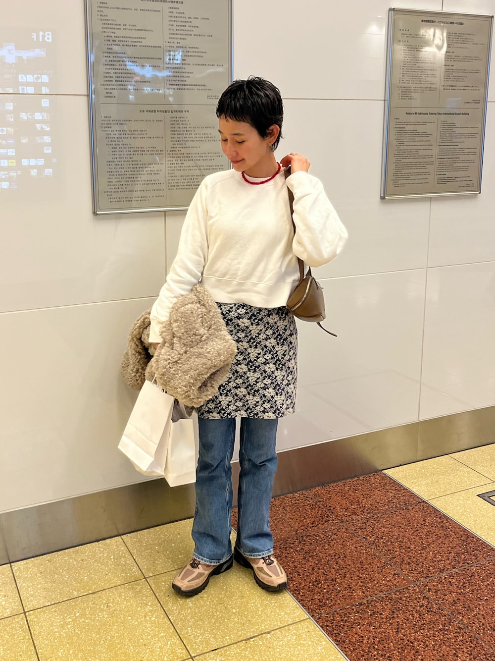 H エイチビューティ&ユースのフェイクファー ショートブルゾン 【公式