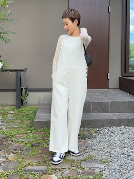 「アイテム（サロペット/オーバーオール）」を使った、mikkoさん（レディース・161cm）の秋コーディネート