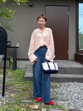「アイテム（バレエシューズ）」を使った、mikkoさん（レディース・161cm）の秋コーディネート