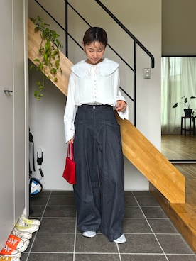 「アイテム（イヤリング）」を使った、mikkoさん（レディース・161cm）の春コーディネート