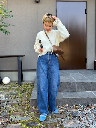 「leinwande(ラインヴァンド)のOpen Cable Sweater(ニット/セーター)」を使った、mikkoさん(レディース・161cm)の冬コーディネート