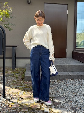 「CENE（セネ）のアイテム（アクセサリー）」を使った、mikkoさん（レディース・161cm）の春コーディネート