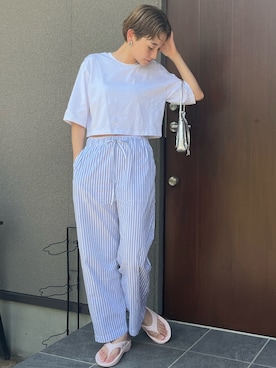 「SALON adam et rope'（サロン アダム エ ロペ）のアイテム」を使った、mikkoさん（レディース・161cm）の夏コーディネート