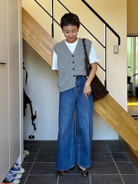 「アイテム（イヤリング）」を使った、mikkoさん（レディース・161cm・30代）の秋コーディネート