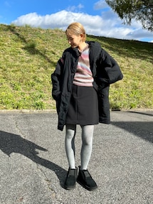 soduk (スドーク)puffy warm coat ブラック soduk（スドーク）の「puffy warm coat（ナイロンジャケット