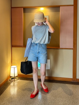 「アイテム（イヤリング）」を使った、mikkoさん（レディース・161cm）の夏コーディネート