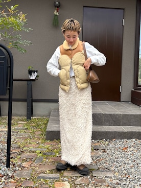 「アイテム（スカート）」を使った、mikkoさん（レディース・161cm）の冬コーディネート