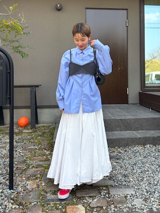 「6(ロク)の<6(ROKU)>ウールカシミヤ ブラニット(その他トップス)」を使った、mikkoさん(レディース・161cm)の春コーディネート