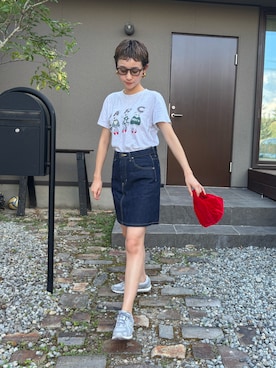 「アイテム（イヤリング）」を使った、mikkoさん（レディース・161cm）の夏コーディネート