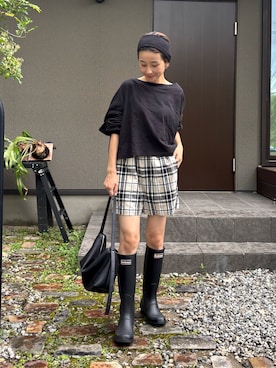 「アイテム（ヘアアクセサリー）」を使った、mikkoさん（レディース・161cm）の秋コーディネート