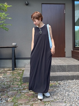 「アイテム（イヤリング、シルバー系）」を使った、mikkoさん（レディース・161cm）の夏コーディネート
