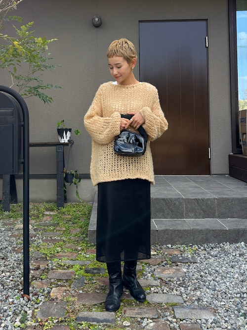 ウールモヘヤナイロン ルーズニットプルオーバー（ニット/セーター