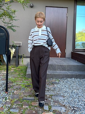 「アイテム（イヤリング）」を使った、mikkoさん（レディース・161cm）の秋コーディネート