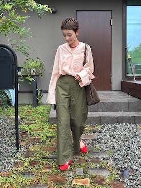「アイテム（バレエシューズ）」を使った、mikkoさん（レディース・161cm）の秋コーディネート