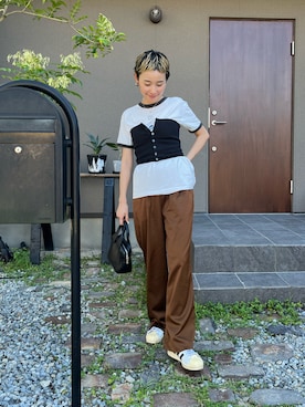 「Steven Alan（スティーブンアラン）のアイテム（スラックス）」を使った、mikkoさん（レディース・161cm）の秋コーディネート