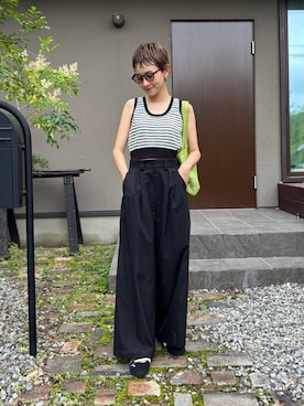 「PUMA(プーマ)のアイテム」を使った、mikkoさん(レディース・161cm)の夏コーディネート