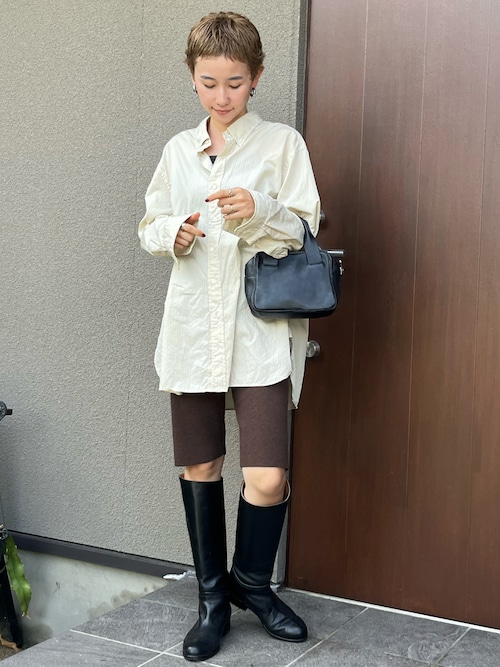 Steven Alan＞レザー ライディング ロングブーツ（ブーツ