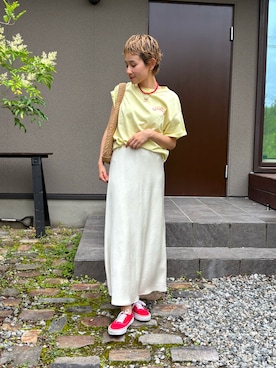 「アイテム（イヤリング）」を使った、mikkoさん（レディース・161cm）の夏コーディネート
