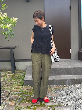 「CENE（セネ）のアイテム」を使った、mikkoさん（レディース・161cm）の夏コーディネート