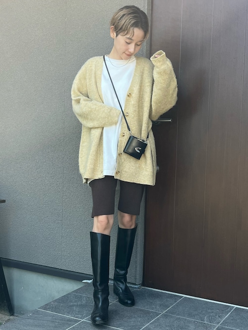 Steven Alan＞レザー ライディング ロングブーツ（ブーツ