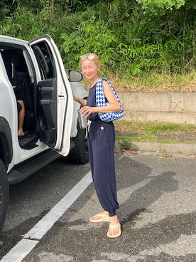 「NULL（ヌル）のアイテム（オールインワン・サロペット）」を使った、mikkoさん（レディース・161cm）の夏コーディネート