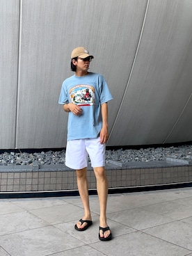 「GUコーデ」｜「アイテム（チノパンツ）」を使った、Naotoさん（メンズ・180cm）の夏コーディネート