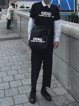 「CDG（シーディージー）のアイテム（トップス）」を使った、クラムボンさん（メンズ・185cm）の春コーディネート