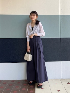 「NANO universe（ナノユニバース）のアイテム（サンダル）」を使った、さとう よしえさん（レディース・164cm）の夏コーディネート