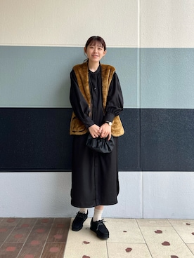 「nano・universe」｜「アイテム（ブルゾン）」を使った、さとう よしえさん（レディース・164cm）の冬コーディネート