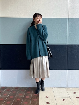 「ラメスカート」｜「アイテム（その他）」を使った、さとう よしえさん（レディース・164cm）の冬コーディネート