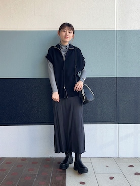 「Iラインスカート」｜「アイテム（その他）」を使った、さとう よしえさん（レディース・164cm）の秋コーディネート