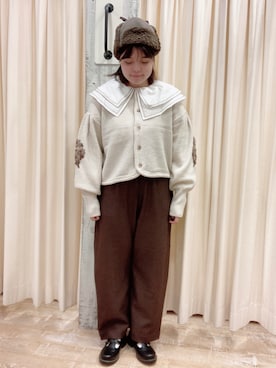 「ehka sopo（エヘカソポ）のアイテム（オールインワン・サロペット）」を使った、akariさん（レディース・156cm）の秋コーディネート