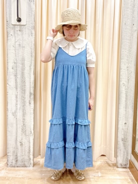 「デニムキャミワンピース」｜akariさん（レディース・156cm）の春コーディネート