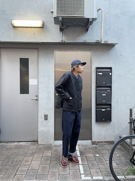 「MANASTASH（マナスタッシュ）のアイテム（キャップ）」を使った、Eitaさん（メンズ・180cm）の秋コーディネート
