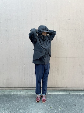 「MANASTASH（マナスタッシュ）のアイテム（ミリタリージャケット）」を使った、Eitaさん（メンズ・180cm）の秋コーディネート