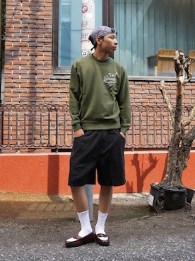 「MANASTASH（マナスタッシュ）のアイテム（パンツ）」を使った、Eitaさん（メンズ・180cm）の秋コーディネート