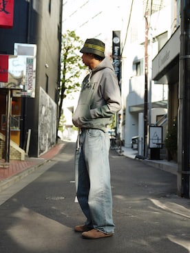 「MANASTASH（マナスタッシュ）のアイテム（帽子）」を使った、Eitaさん（メンズ・180cm）の冬コーディネート