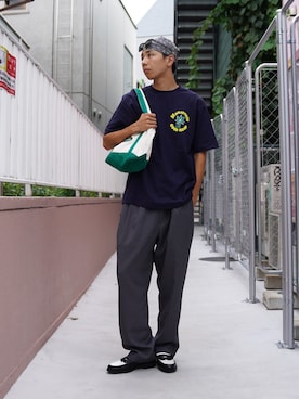 「MANASTASH（マナスタッシュ）のアイテム（パンツ）」を使った、Eitaさん（メンズ・180cm）の秋コーディネート