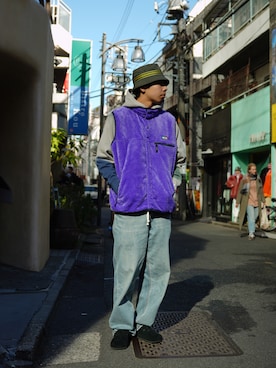 「MANASTASH（マナスタッシュ）のアイテム（帽子）」を使った、Eitaさん（メンズ・180cm）の冬コーディネート