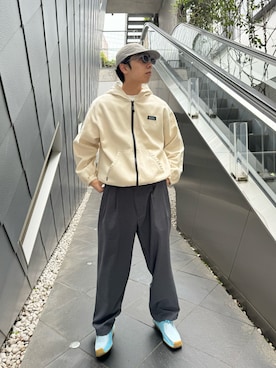 「MANASTASH（マナスタッシュ）のアイテム（スラックス）」を使った、Eitaさん（メンズ・180cm）の春コーディネート