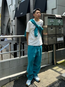 「MANASTASH（マナスタッシュ）のアイテム（シューズ）」を使った、Eitaさん（メンズ・180cm）の夏コーディネート