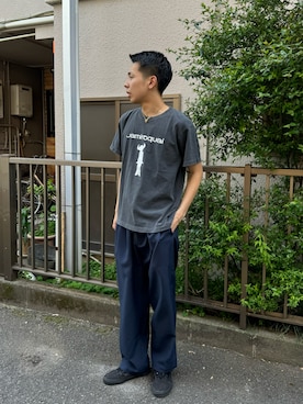 「MANASTASH（マナスタッシュ）のアイテム（スラックス）」を使った、Eitaさん（メンズ・180cm）の春コーディネート