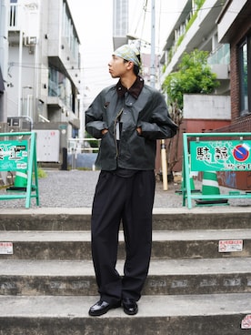 「MANASTASH（マナスタッシュ）のアイテム（パンツ）」を使った、Eitaさん（メンズ・180cm）の秋コーディネート