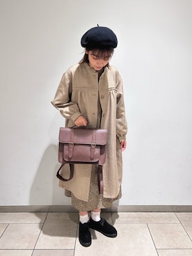 「ehka sopo（エヘカソポ）のアイテム（ハンチング/ベレー帽）」を使った、木の実さん（レディース・163cm）の秋コーディネート