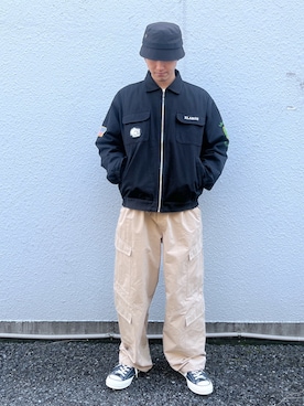 「XLARGE（エクストララージ）のアイテム（ブルゾン）」を使った、guriさん（メンズ・173cm）の冬コーディネート